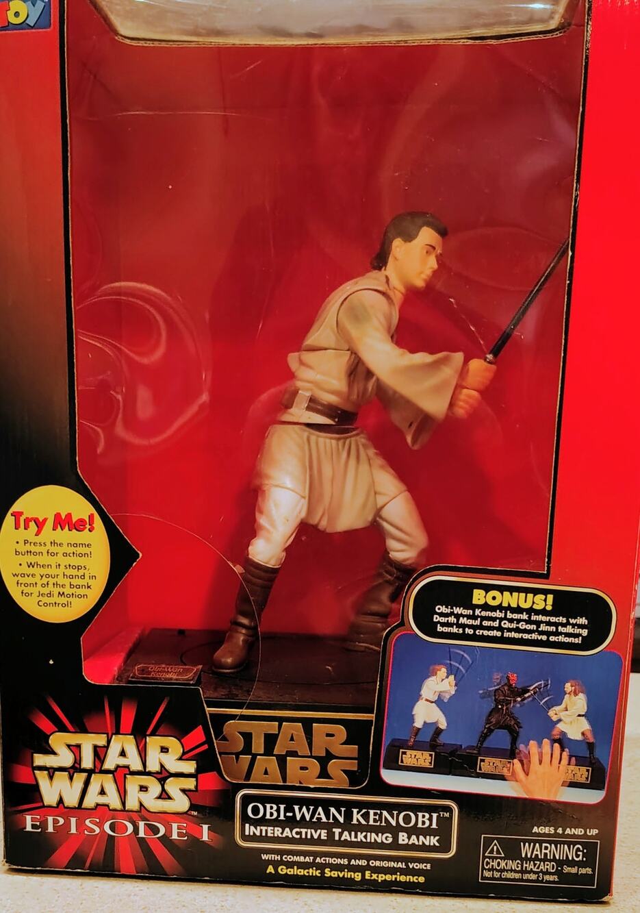 Star Wars Episode I Obi-Wan Kenobi Interactive Talking Bank Boxed 1999 Thinkway